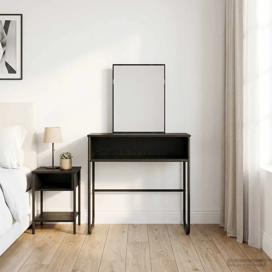 Table de Toilette Chêne noir 81 x 40 x 131 cm Bois d'ingénierie