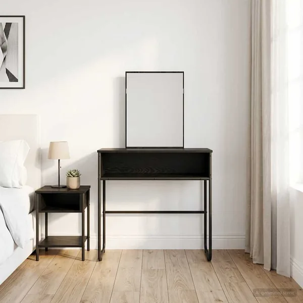 Table de Toilette Chêne noir 81 x 40 x 131 cm Bois d'ingénierie