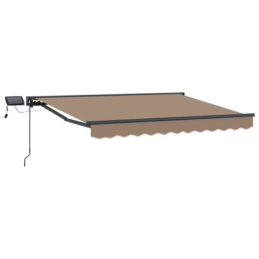 Cadre de store manuel avec LEDs Taupe 4 × 3 m - 2