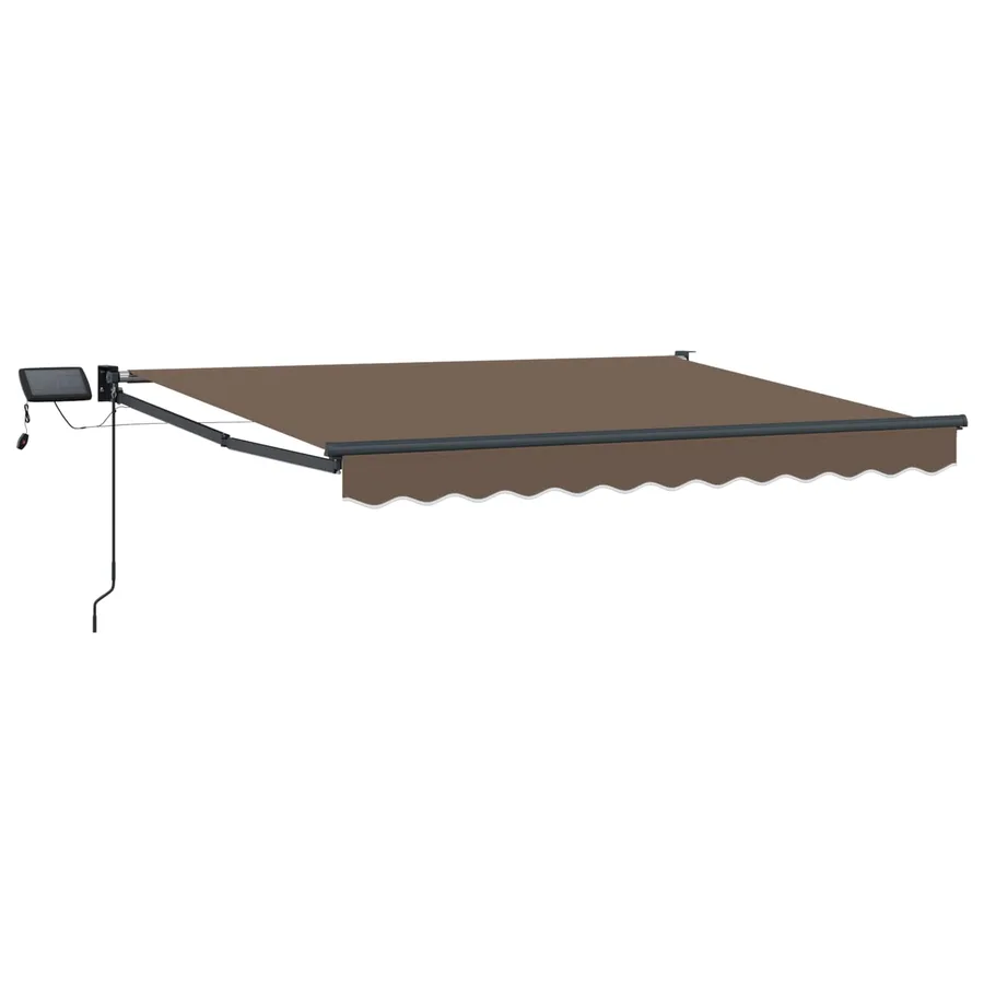 Store rétractable manuel avec LEDs Taupe - 2