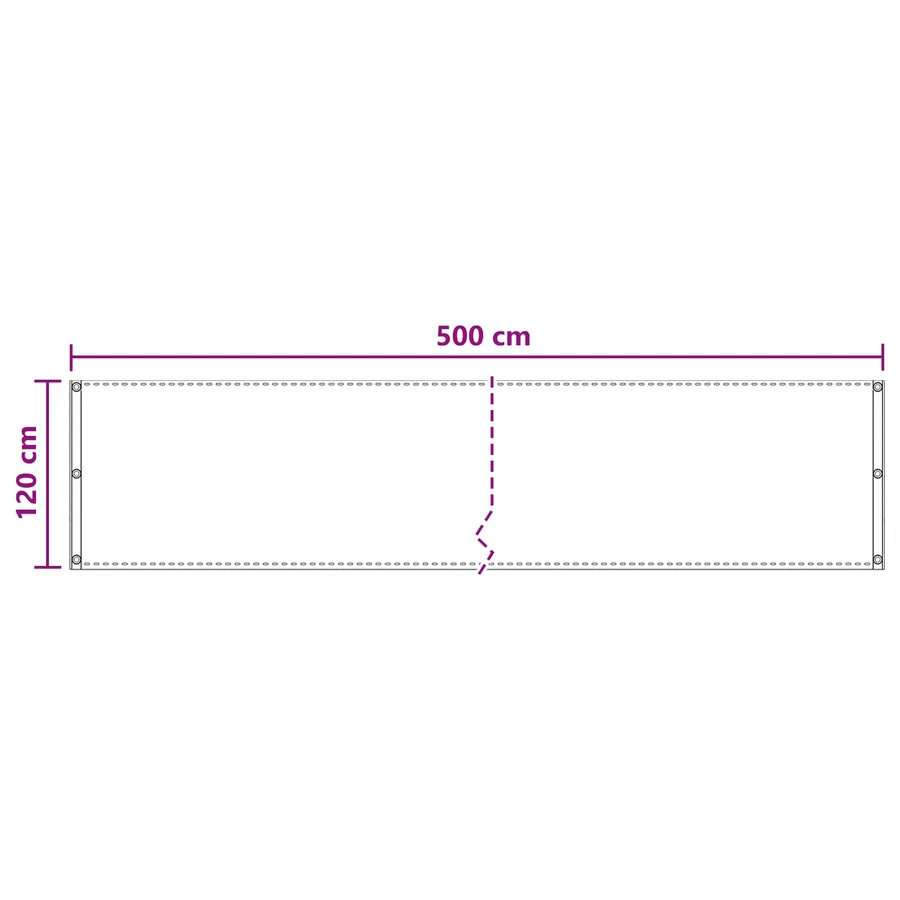 Écran de balcon Sable 120 x 500 cm HDPE et Aluminium - 5
