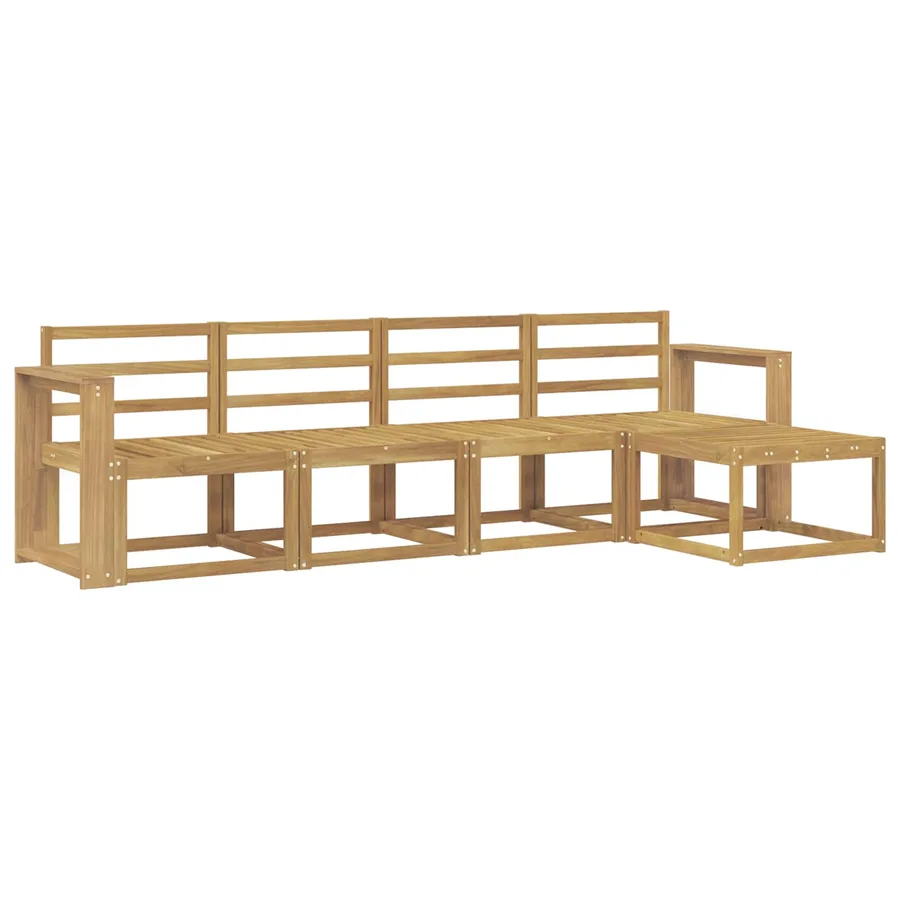 Ensemble de canapés d'extérieur 5 pcs Blanc 257 x 122,5 x 73 cm - 2