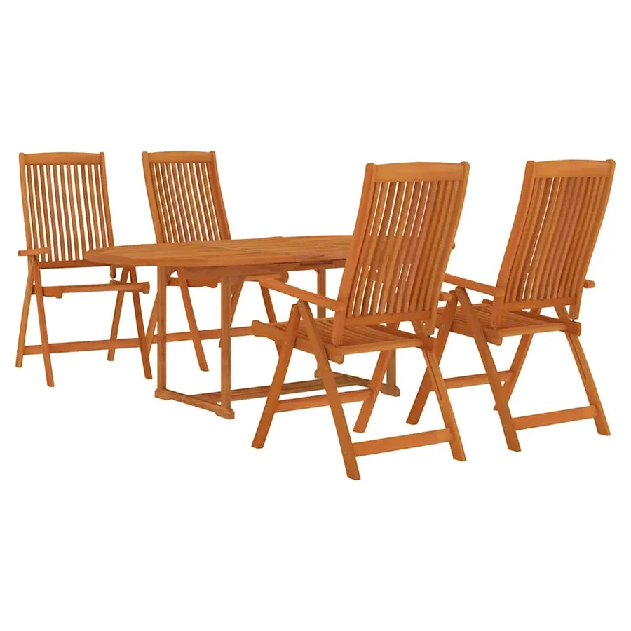 Ensemble à manger de jardin 5 pcs Bois d'eucalyptus massif - 3