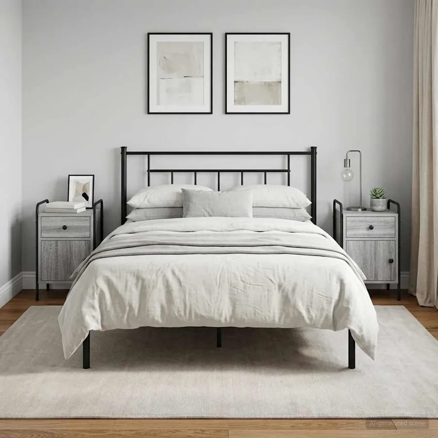 Table de chevet 2 pc Sonoma gris 35 x 36,5 x 61 cm