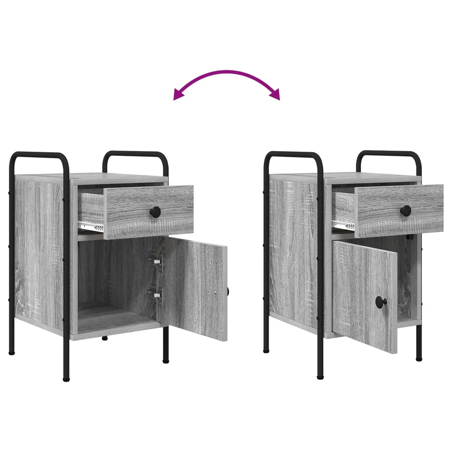 Table de chevet 2 pc Sonoma gris 35 x 36,5 x 61 cm - 13