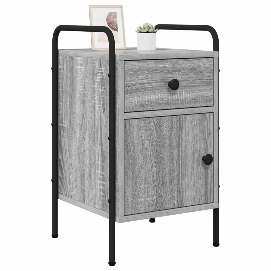 Table de chevet 2 pc Sonoma gris 35 x 36,5 x 61 cm - 3