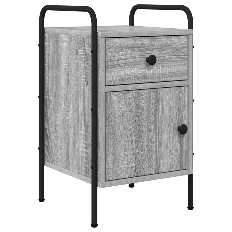 Table de chevet 2 pc Sonoma gris 35 x 36,5 x 61 cm - 4