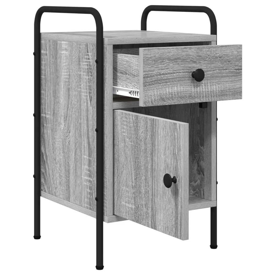 Table de chevet 2 pc Sonoma gris 35 x 36,5 x 61 cm - 5