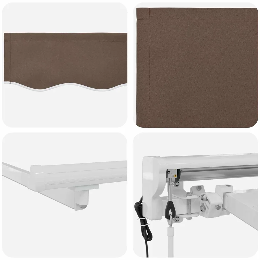 Auvent rétractable Taupe 4 x 2 m Polyester et Aluminium - 4
