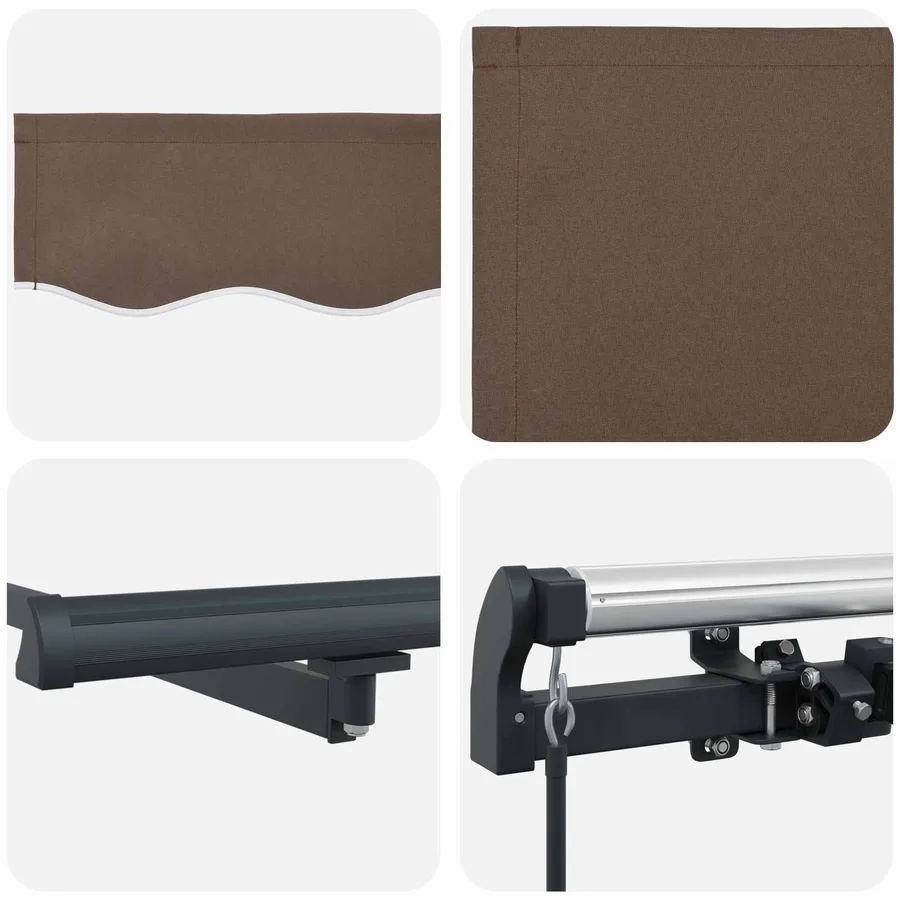 Auvent rétractable Taupe 600 × 300 cm Polyester et Aluminium - 4