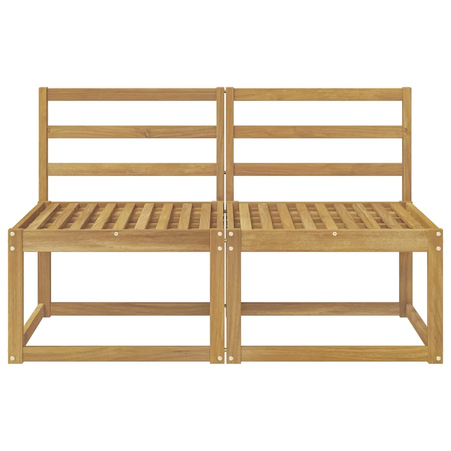 2 Pièce Sofa de milieu extérieur Bois d'Acacia Massif Blanc - 3
