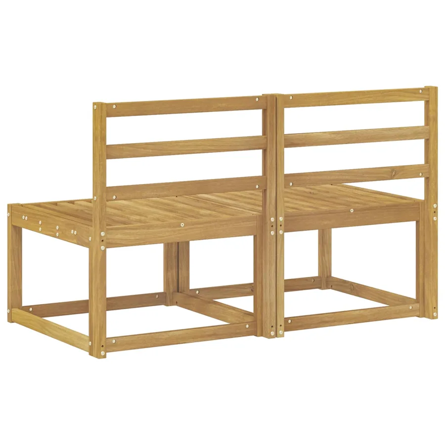 2 Pièce Sofa de milieu extérieur Bois d'Acacia Massif Blanc - 5
