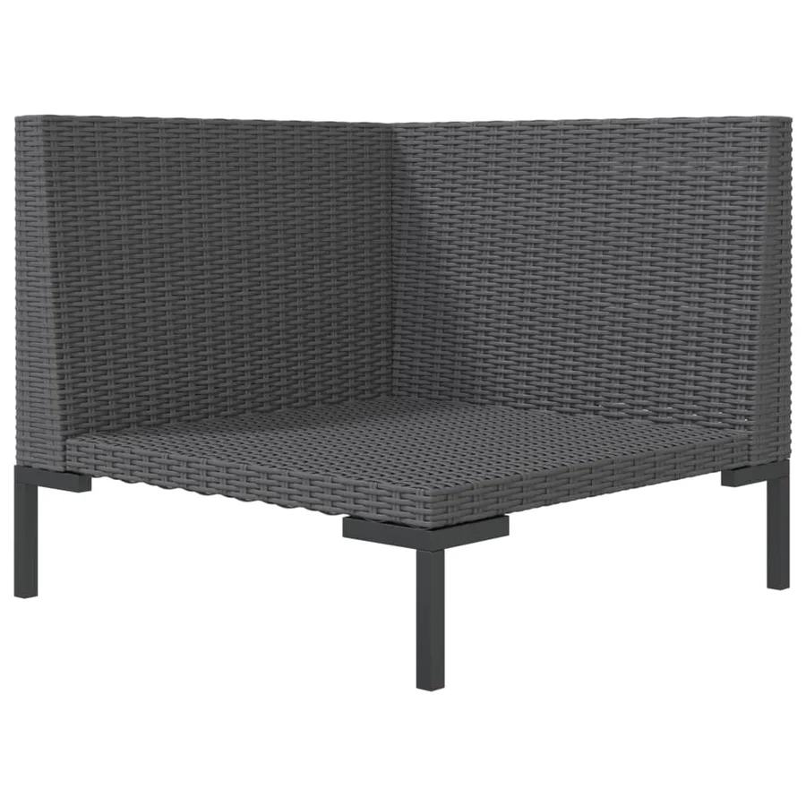 Salon de jardin 8 pcs avec coussins Résine tressée Gris foncé - 6