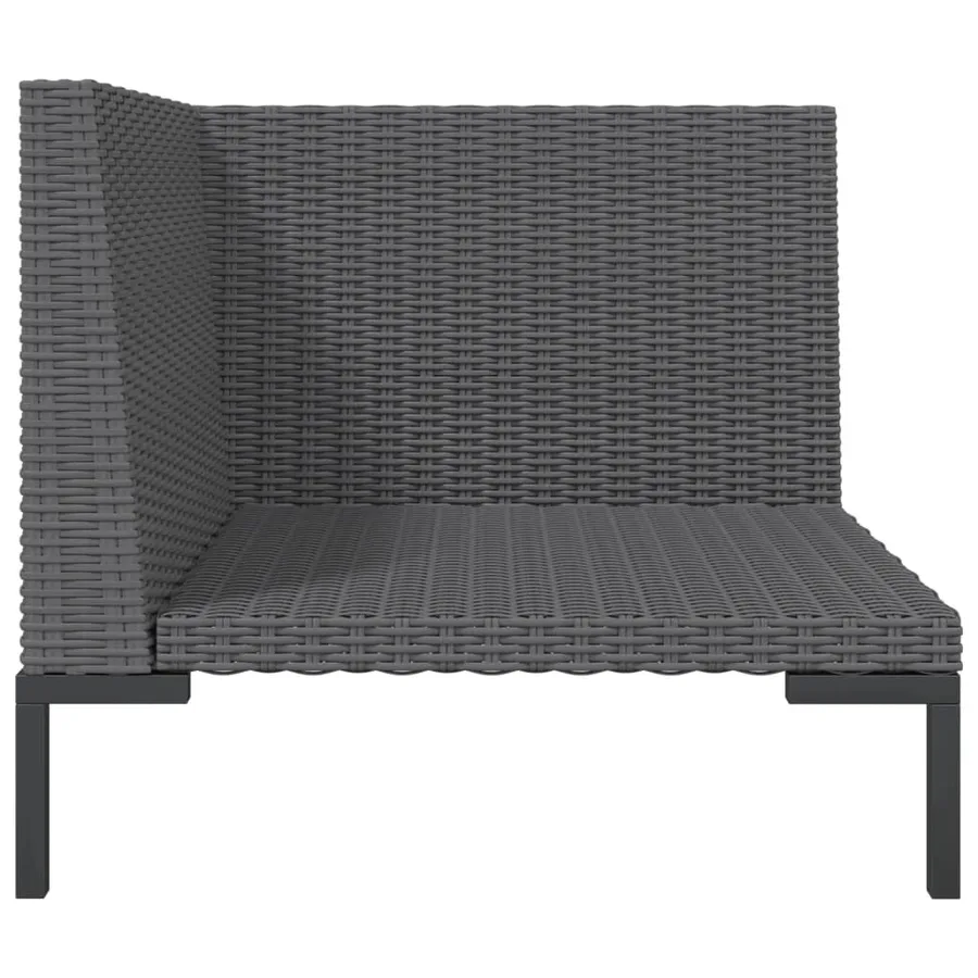 Salon de jardin 8 pcs avec coussins Résine tressée Gris foncé - 7