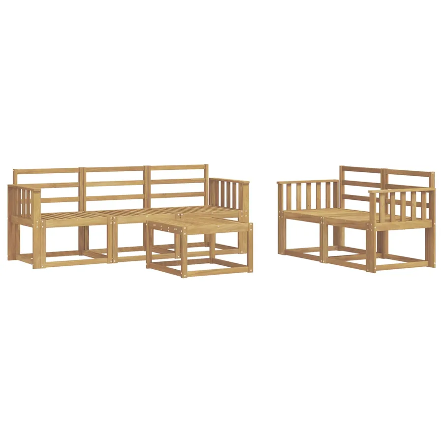 Ensemble de canapés d'extérieur 6 pcs Blanc 59 x 59 x 37 cm - 2