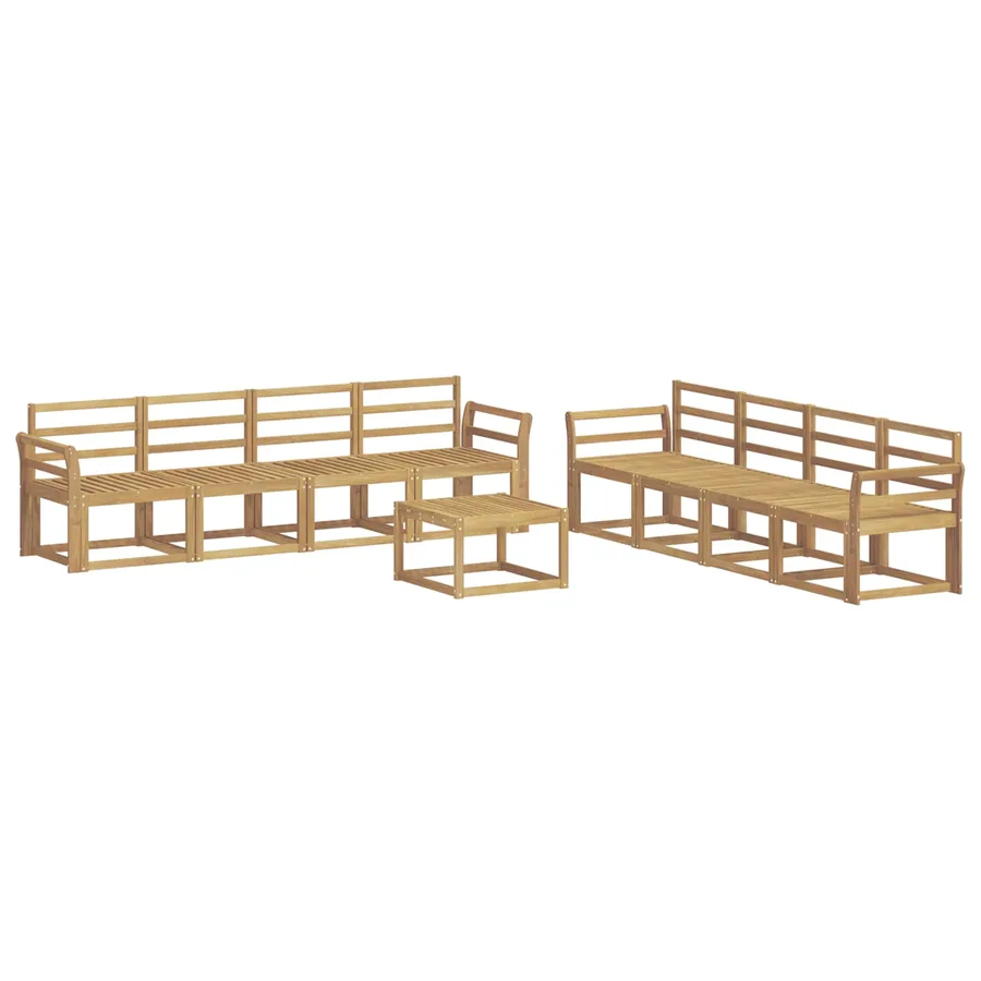 Ensemble de canapés d'extérieur 9 pcs Blanc 59 x 59 x 37 cm - 2