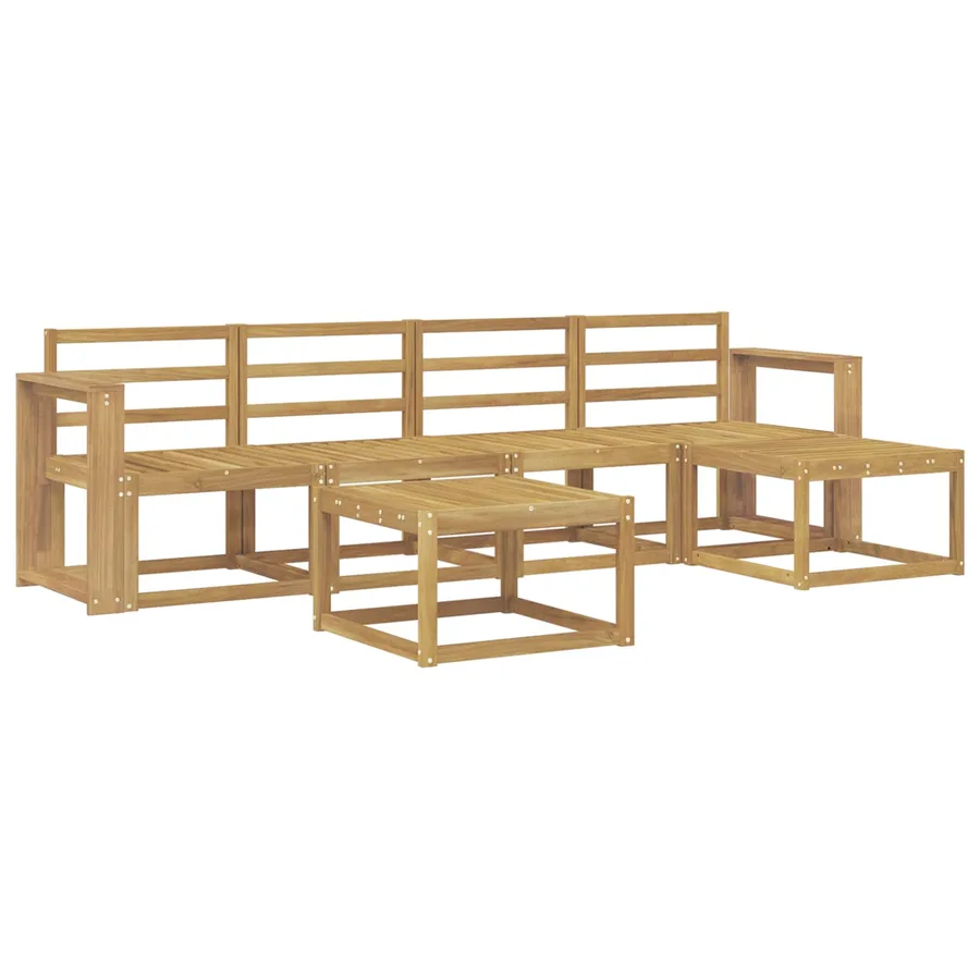 Ensemble de canapés d'extérieur 6 pcs Blanc 59 x 59 x 37 cm - 2