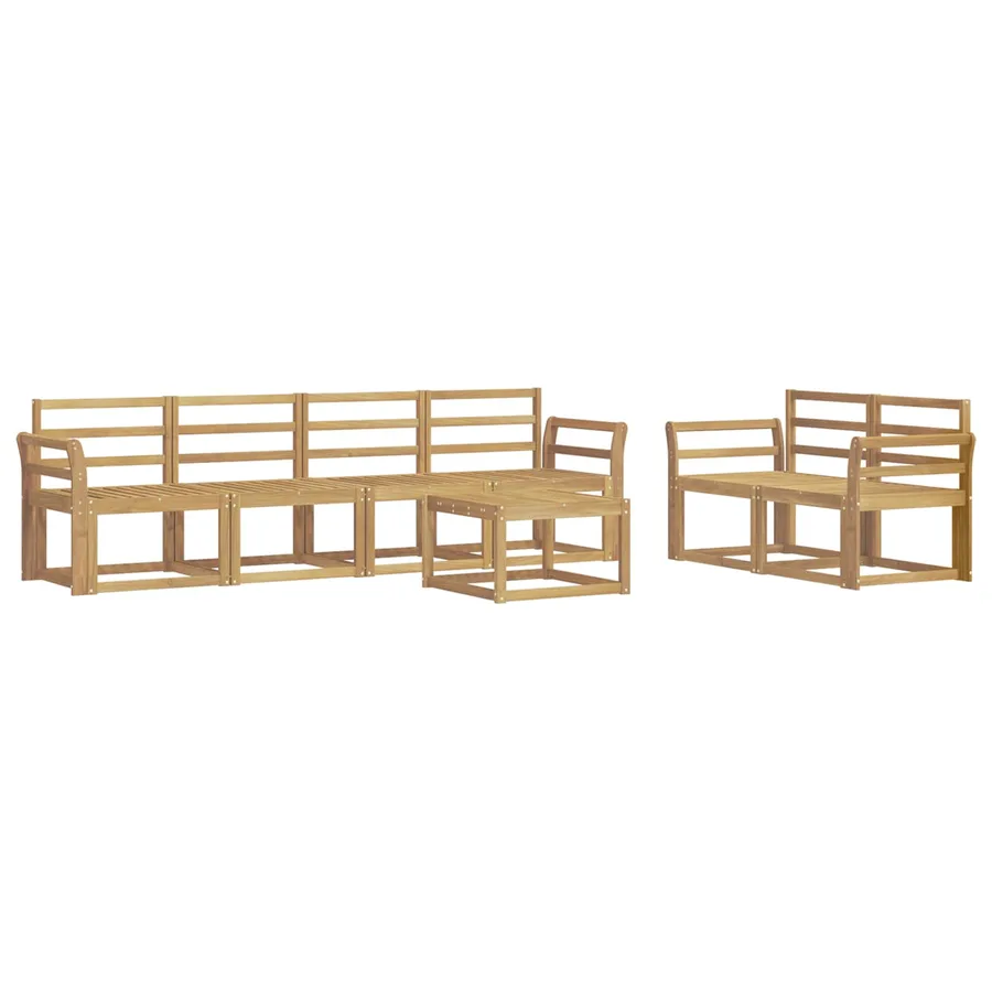 Ensemble de canapés d'extérieur 7 pcs Blanc 59 x 59 x 37 cm - 2