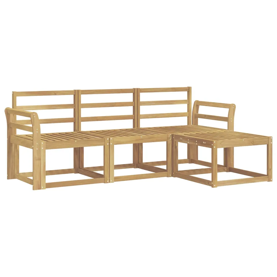 Ensemble de canapés d'extérieur 4 pcs Blanc 194 x 122,5 x 73 cm - 2