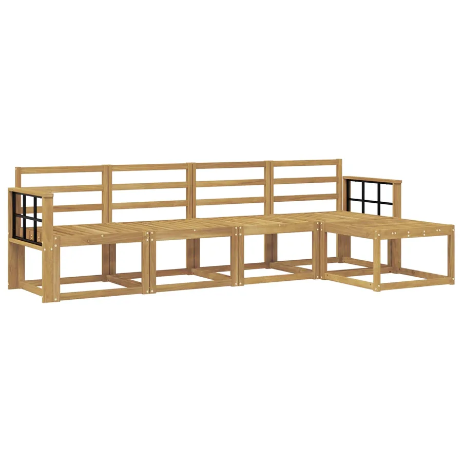 Ensemble de canapés d'extérieur 5 pcs Blanc 249 x 122,5 x 73 cm - 2