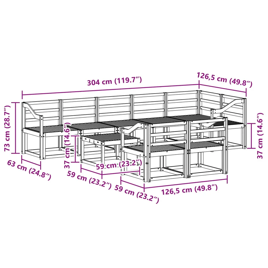 Ensemble de canapés d'extérieur 9 pcs Blanc - 9