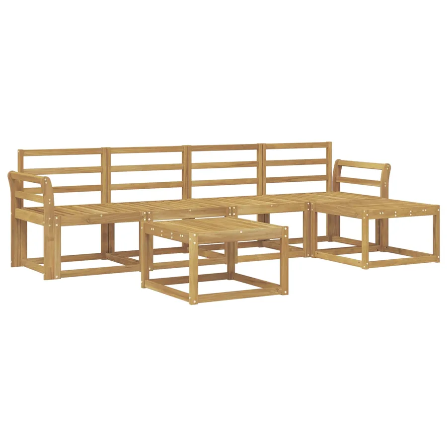 Ensemble de canapés d'extérieur 6 pcs Blanc 59 x 59 x 37 cm - 2
