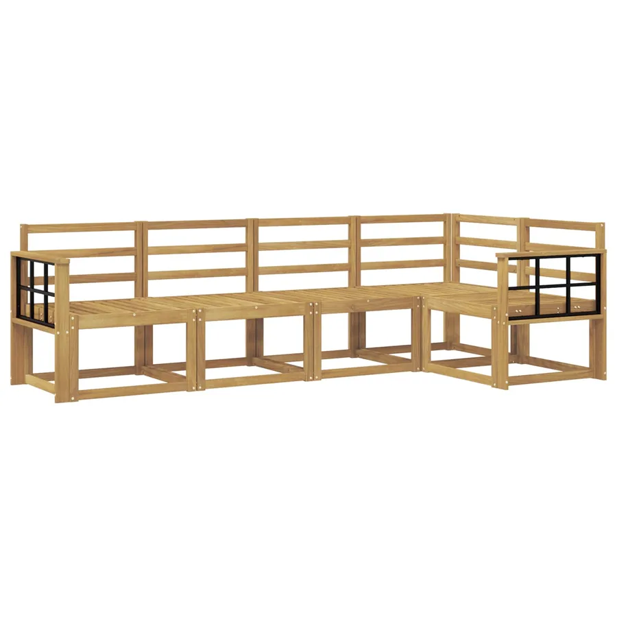 Ensemble de canapés d'extérieur 5 pcs Blanc - 2