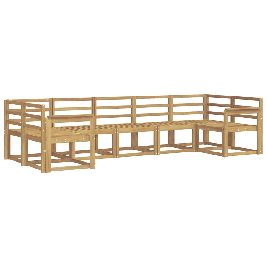 Ensemble de canapés d'extérieur 7 pc Blanc Bois d'Acacia Massif - 2