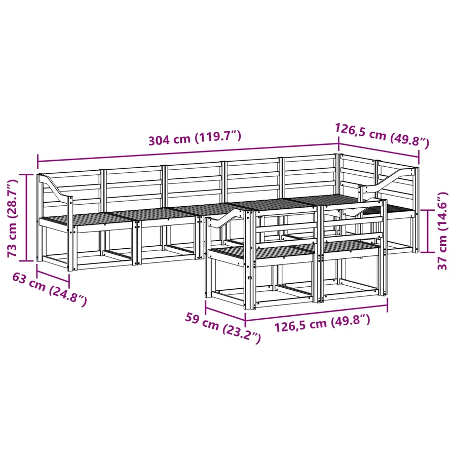 Ensemble de canapés d'extérieur 8 pcs Blanc - 7