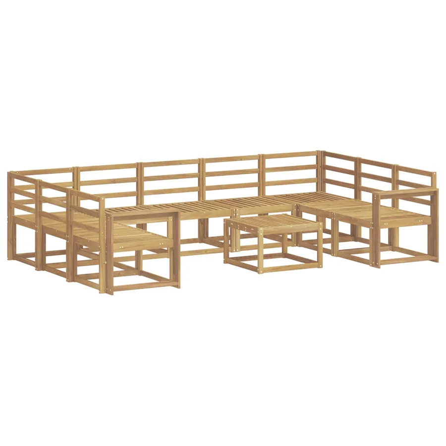 Ensemble de canapés d'extérieur 10 pcs Blanc - 2