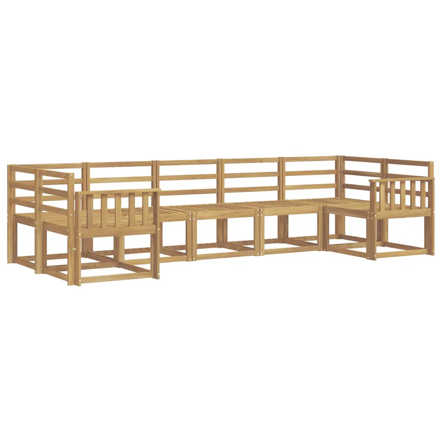 Ensemble de canapés d'extérieur 7 pc Blanc Bois d'Acacia Massif - 2