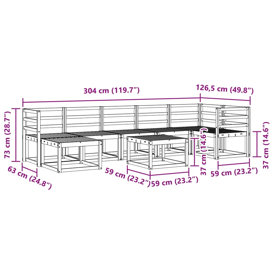 Ensemble de canapés d'extérieur 8 pcs Blanc - 8