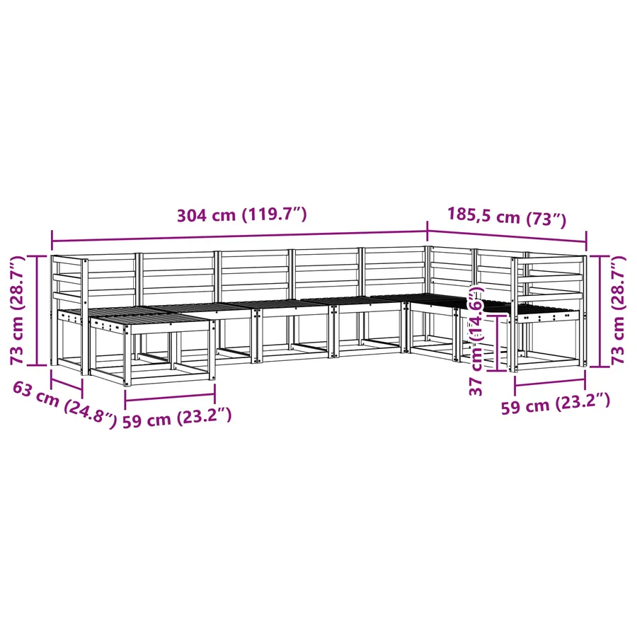 Ensemble de canapés d'extérieur 8 pcs Blanc - 8
