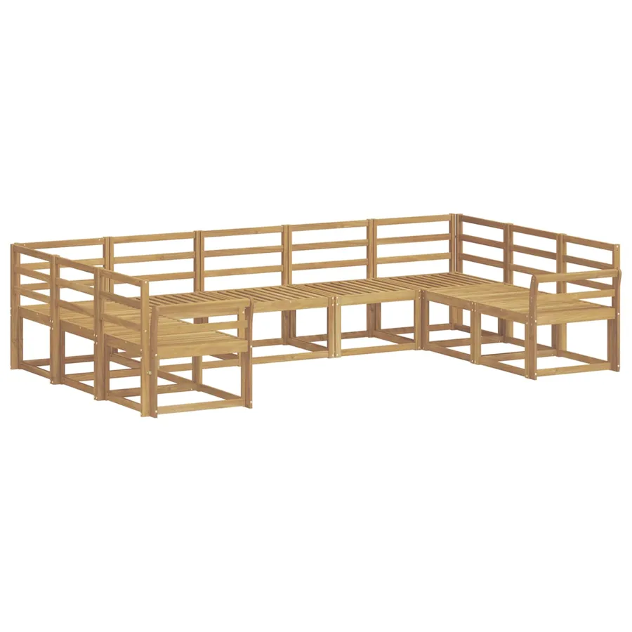 Ensemble de canapés d'extérieur 9 pcs Blanc - 2