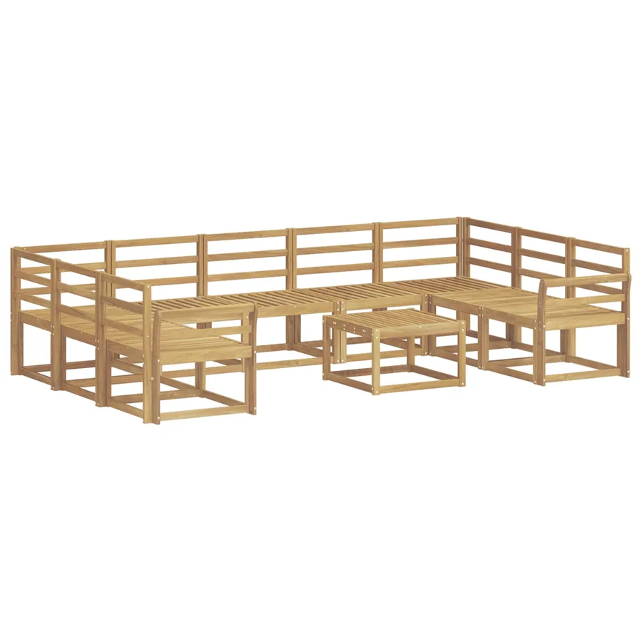 Ensemble de canapés d'extérieur 10 pcs Blanc - 2