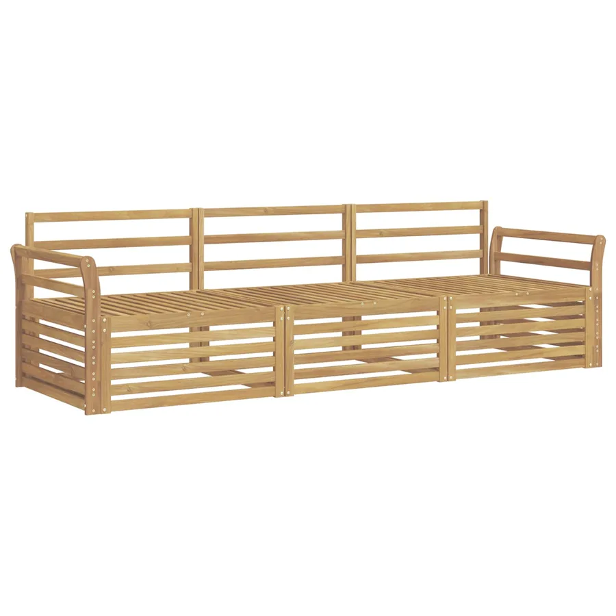 Ensemble de canapés d'extérieur 3 pc Blanc Bois d'Acacia Massif - 2