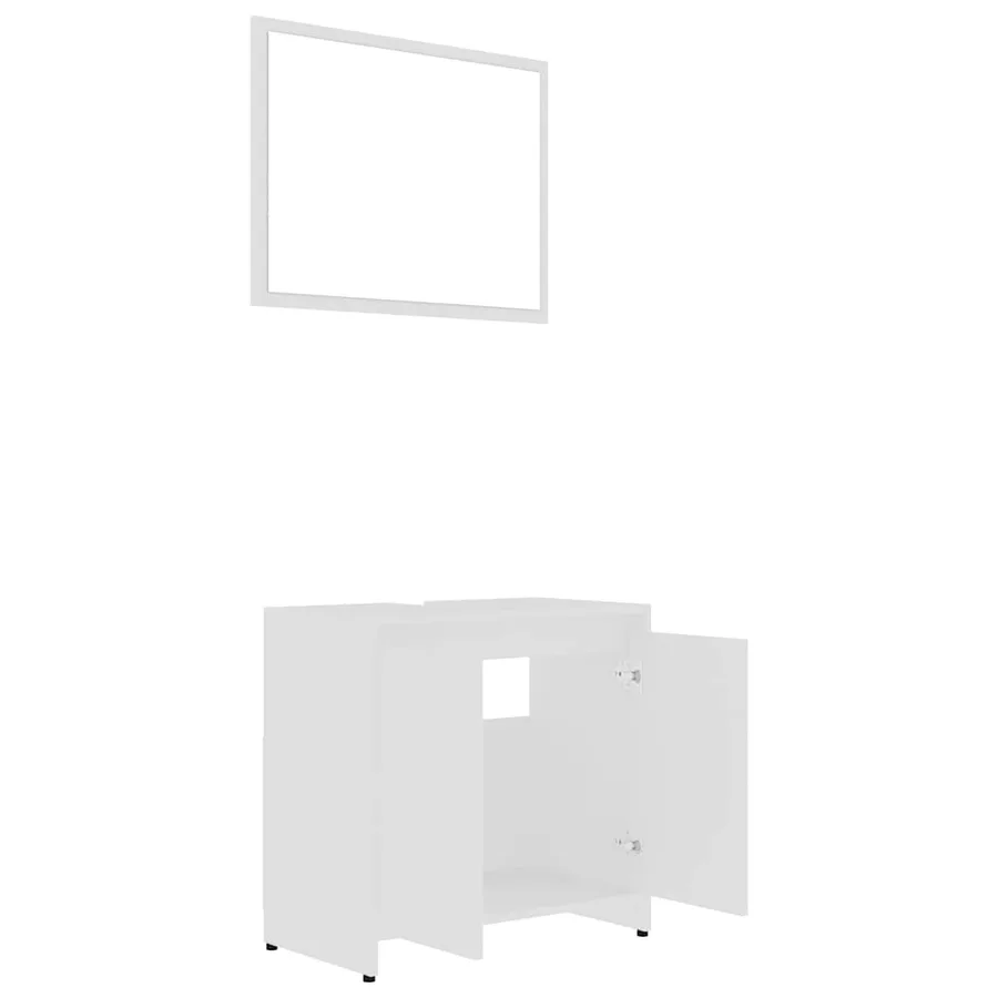 Ensemble de meubles de salle de bain Blanc Bois d'ingénierie - 3