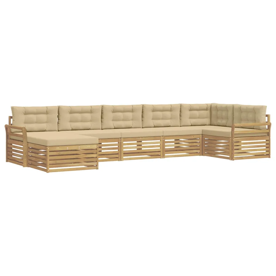 Ensemble de canapés d'extérieur 7 pc Blanc et Beige - 2