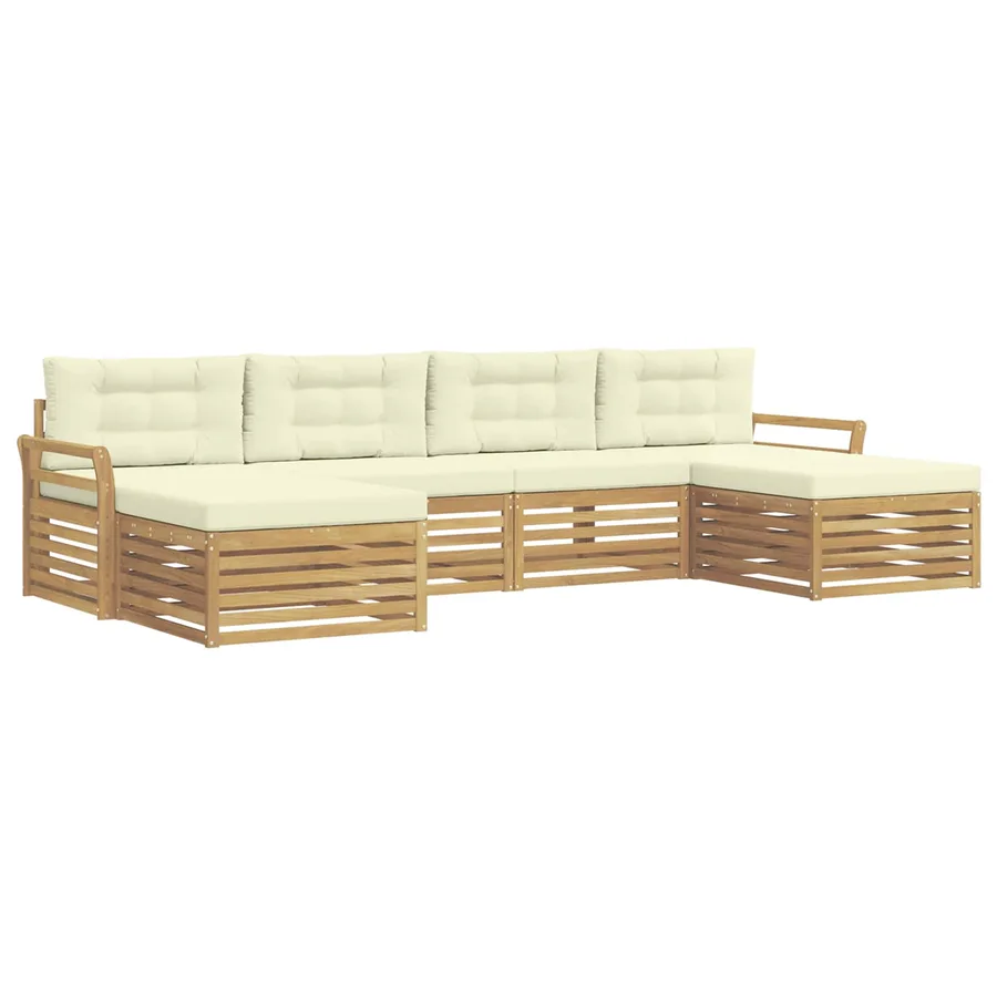 Ensemble de canapés d'extérieur 6 pc Blanc et crème - 2