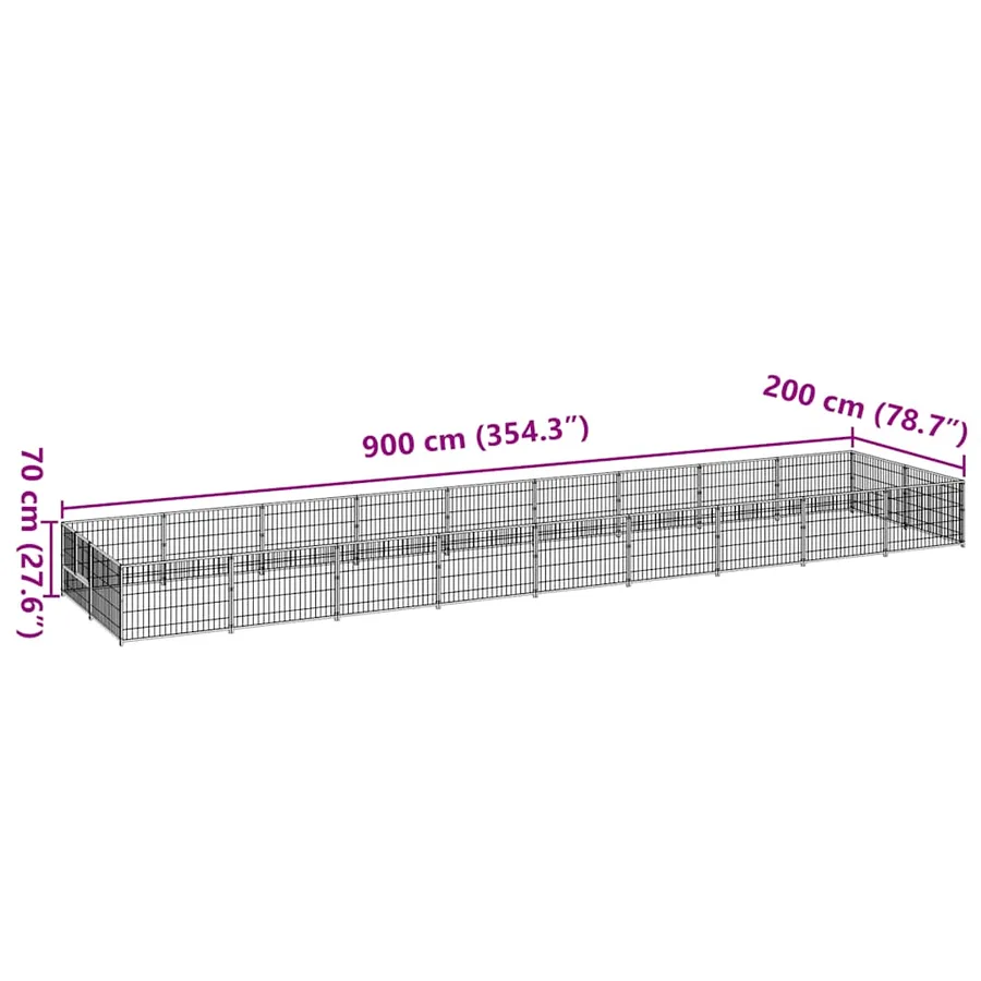 Chenil Noir 18 m² Acier - 7