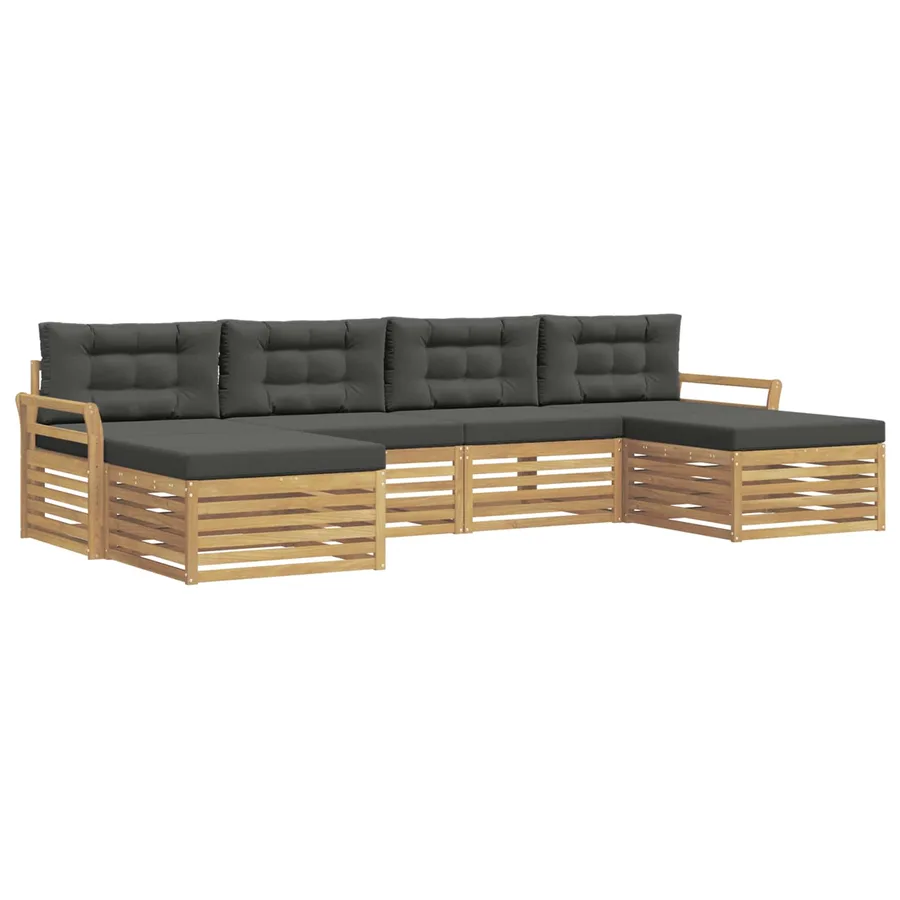 Ensemble de canapés d'extérieur 6 pc Blanc et anthracite - 2