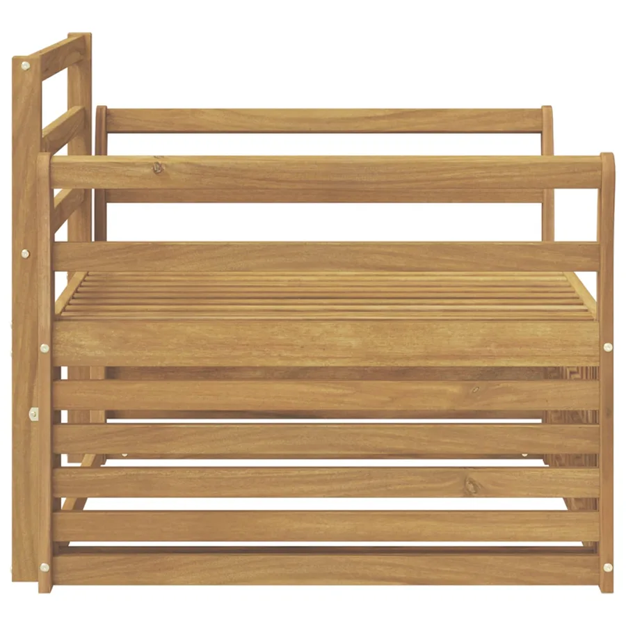 Canapé d’extérieur Bois d'Acacia Massif Blanc - 4
