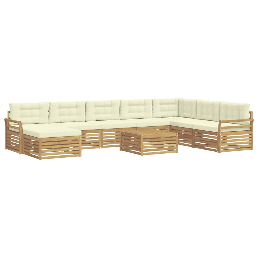 Ensemble de canapés d'extérieur 9 pc Blanc et crème - 2