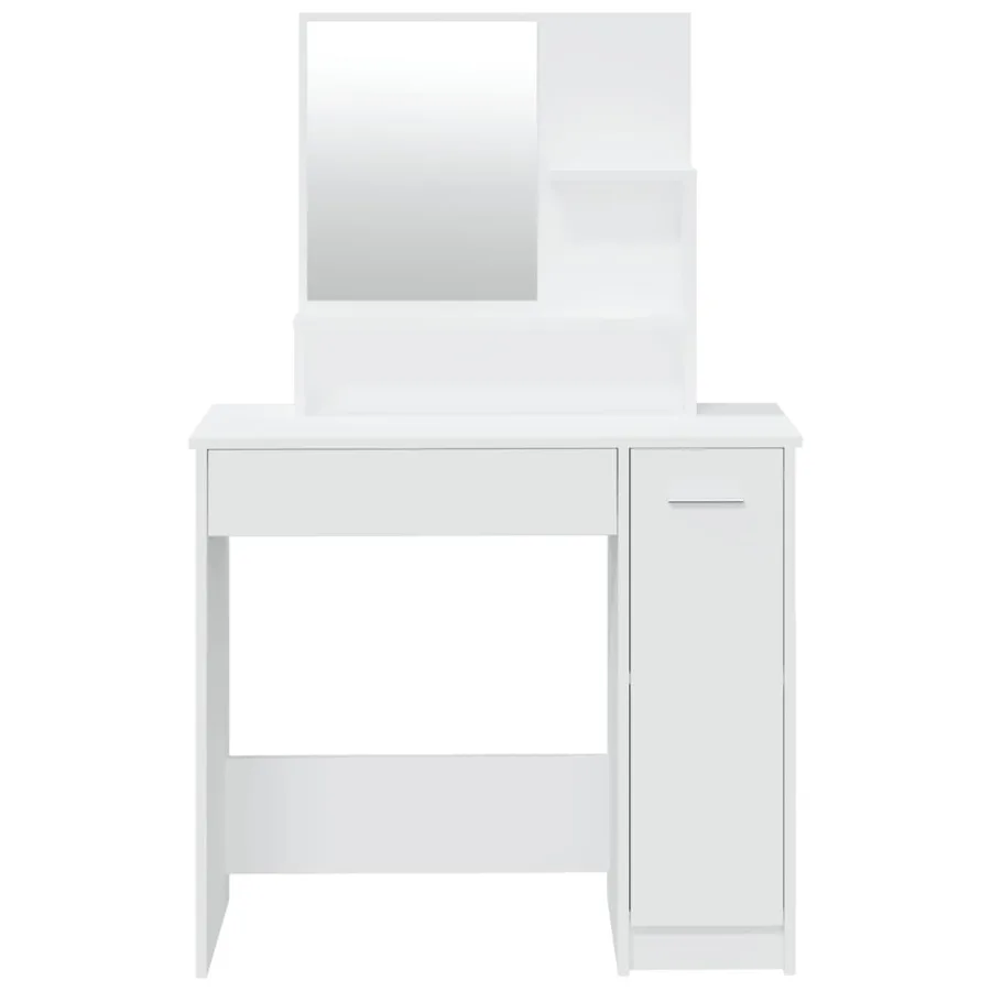 Coiffeuse avec miroir blanc 86,5x35x136 cm - 6