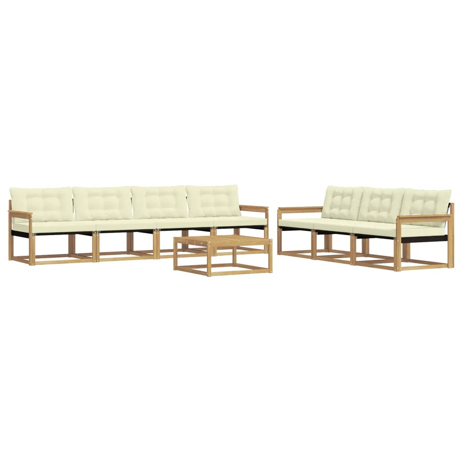 Ensemble de canapés d'extérieur 8 pcs Blanc et crème - 2