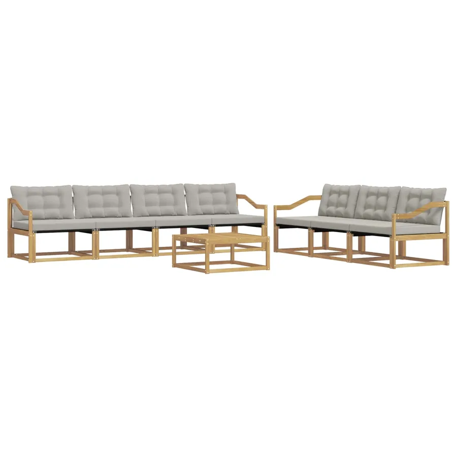 Ensemble de canapés d'extérieur 8 pcs Blanc et gris clair - 2