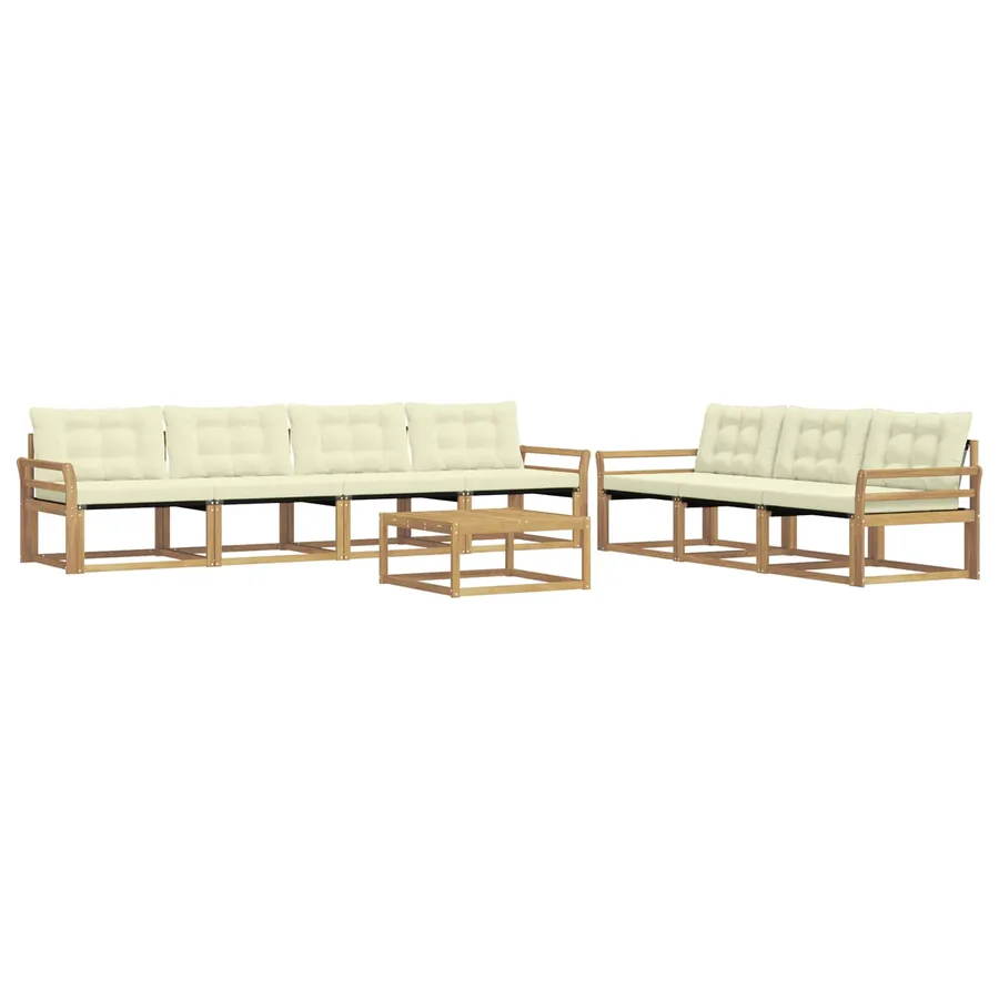 Ensemble de canapés d'extérieur 8 pcs Blanc et crème - 2