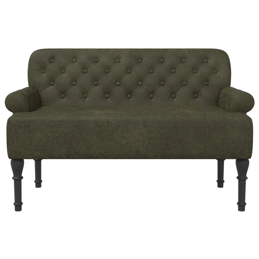Canapé love seat avec capitonnage en boutons Vert armée - 3