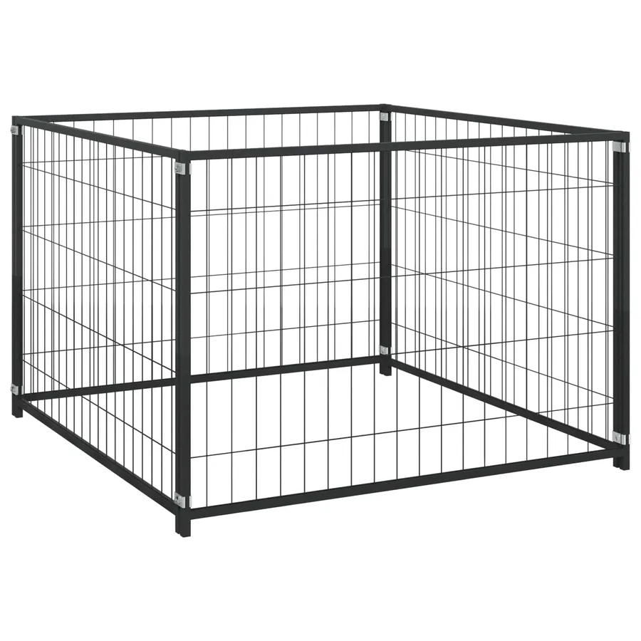 Chenil Noir 300x100x70 cm Acier - 3