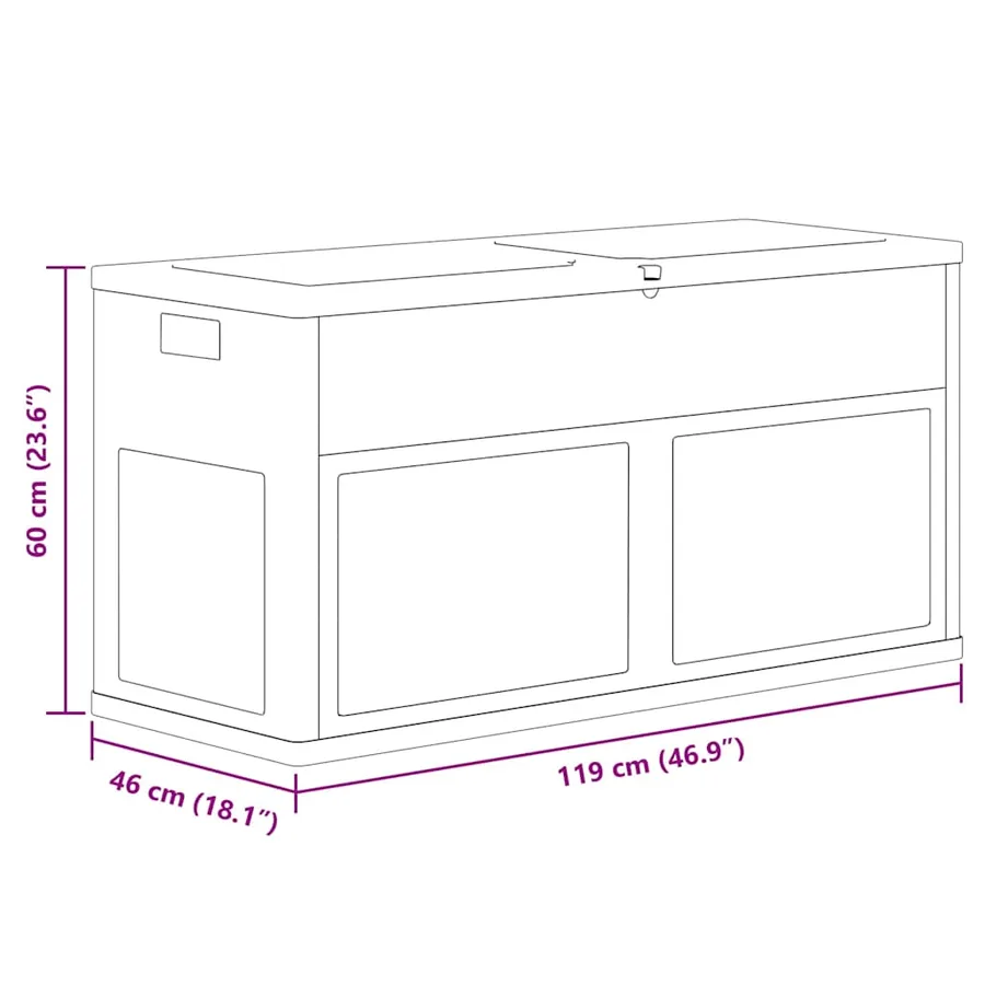 Boîte de rangement de jardin 320 L Gris Noir - 8